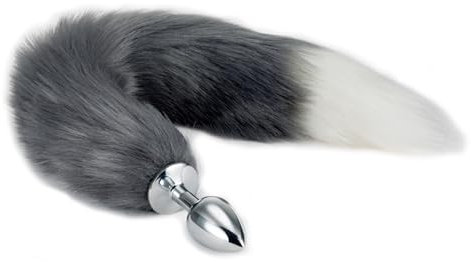 Fuchsschwanz Analplug,Edelstahl Analplug mit Fuchsschwanz ButtPlug, Erotik Fuchs Tail Analplug Cosplay,konische Spitze, SM Sexspielzeug (Fuchsschwanz Buttplug)