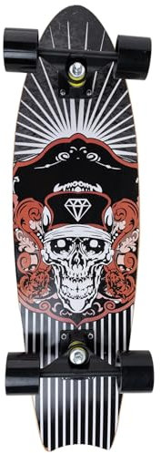 Cruiser Skate Surfskate Pirate 69 cm | Bois d'érable | Axes en aluminium 5 | Roues 60 x 45 mm 85A | Roulements ABEC-7 | Carving et Cruising