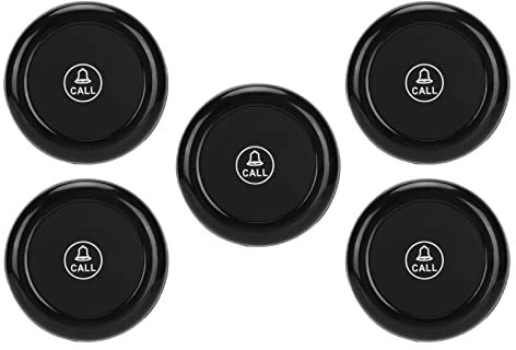 Pulsante di Chiamata Wireless per Badante, per Clinica Domestica, Ristorante, Caffetteria, Negozio, Cercapersone SOS 433MHZ da 5 Pezzi