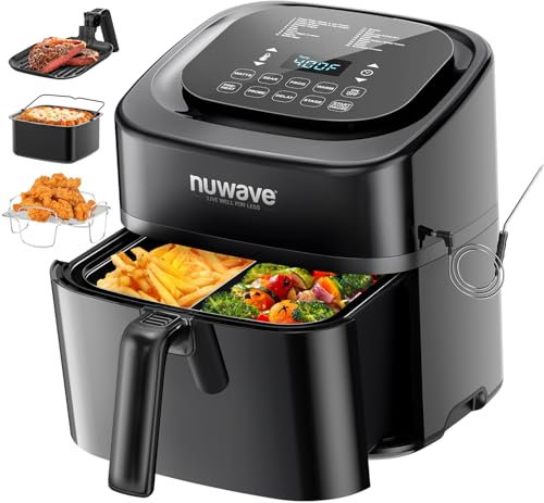 Nuwave Brio 10-in-1 Air Fryer, 6 QT Capacity with Smart Probe