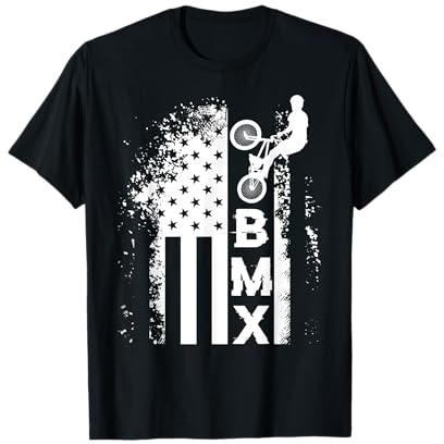 BMX Freestyle Drapeau Américain Grunge T-Shirt