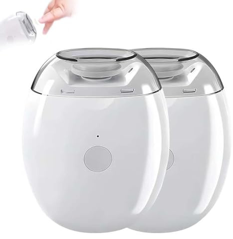 2PCS Universal Automatic Fingernail Grinder, Electric Nail Clipper with LED Light & 3 Speeds, Auto Fingernail Cutter and Polishing Trimmer for Baby Senior Adults