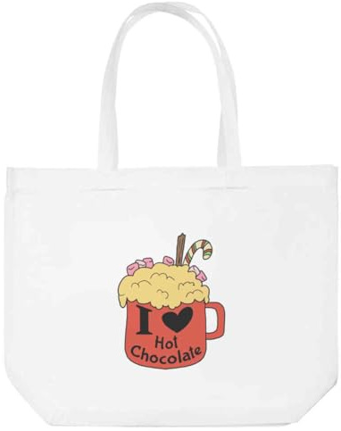 Azeeda 'I Love Hot Chocolate' Tote Shopping Bag For Life (BG00088310)