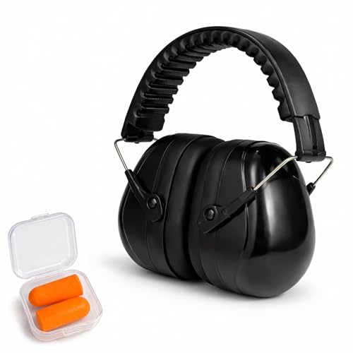Cascos Insonorizacion para Estudiar + 2 Tapones Oidos Ruido | Cascos Cancelación de Ruido | Auriculares Aislantes Ruido Estudiar | Cascos Proteccion Auditiva | Estudiar, Oposiciones, Trabajo |33dB