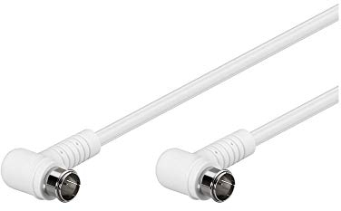 Goobay 67341 Gewinkeltes SAT Antennenkabel (80 dB), 2x Geschirmt, F-Stecker (Quick) 90° > F-Stecker (Quick) 90° (Vollständig Geschirmt), 1.5m