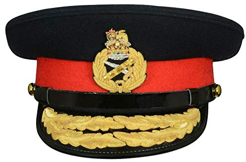 Handembroideryuk Generale dell'Esercito Britannico, Tenente Generale, Capo Maggiore Generale, Cappello Ufficiale Nero 7.375