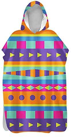 DOTBUY Changing Robe Towel with Hood, Adult Men Women Hooded Poncho Towel Microfiber Quick Dry Compact Light Weight for Beach, Swimming, Unisex Bath Robe Poncho Multicolor