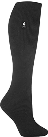 HEAT HOLDERS - Mens & Womens Knee High Thermal Socks | Extra Thick Warm Socks with Fluffy Insulated Inner for Winter | Ideal Socks for Outdoor Boots (4-8, Black)