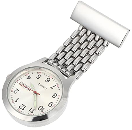 Mikikit 1stk Krankenschwester Uhr Taschenuhr Uhr Mit Silikonhülle Krankenschwesteruhr Brosche Blindenbinde Krankenschwester Hängende Uhr Revers Teleskopclip Zink-Eisen-Legierung Männlich