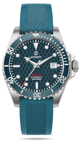 BODERRY Orologio da Polso Automatico Uomo, Movimento Giapponese, Cassa in Titanio, Vetro Zaffiro, Impermeabile fino a 200m, Meccanico con Super LumiNova Svizzero e Corona a Vite