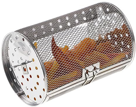 PRETYZOOM Cestello Per Friggitrice Ad Aria Girarrosto in Acciaio Inossidabile Da Cucina Accessori Per Friggitrice Ad Aria Porta Mobile Per Cottura Facile Grigio Argento