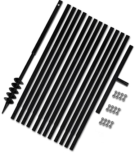 Handerdbohrer Garten Erdlochbohrer,Schnecken Spiralbohrer Mit Griff,Erdbohrer Mit Griff 200 Mm Verlängerungsrohr 9 M Bohrer,Um Blumen Und SträUcher Einzupflanzen-Schwarz 80 mm||13 m