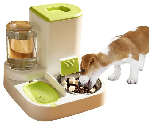 PETCUTE Distributore Automatico di Cibo e Acqua per Animali Domestici 2 in 1,Distributore Automatico Cibo e Acqua Gatti/Cani,Mangiatoia per Gatti,Adatta per animale domestico