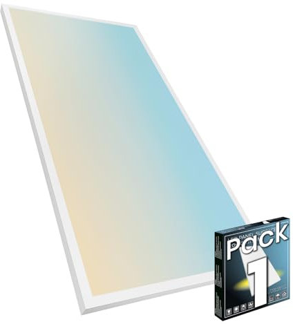 LED ATOMANT Pannello LED da Soffitto 120x60cm 96W, CCT (Selettore di Colore Bianco Caldo, Neutro e Freddo), 11500 Lumen, Driver incluso