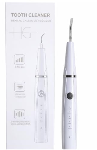 HG AESTHETICS Pulitore Denti ad Ultrasuoni - Smacchiatore Placca Dentale con Luce LED - Pulitore Elettrico per Denti Domestico con Batteria Ricaricabile di Tipo C - JLY-03