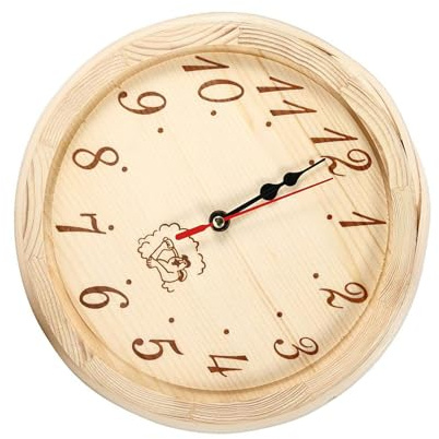 Easy Installion Designs Sauna Accessory Wood Wall Clock Without Ticking Silents Operations High Temperatures Resistant Silents Without Ticking Wall Clock