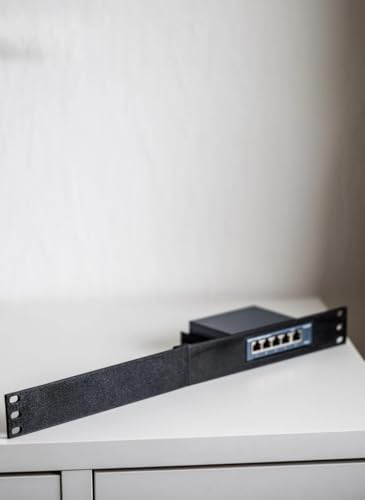 Rack Mount 1HE för TP-Link TL-SG105, SG108, OC200 – 19 hållare | 3D-tryckt – nätverkstillbehör för serverställ (röd, TP-Link TL-SG105/OC200 + blindlock)