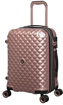 It Luggage Glitzy 21 Inch Expandable Hard Cabin Suitcase with 8 Wheels, Metallic Rose Gold, S, Glitzy 21 8 Wheel Expandable Hard Cabin Suitcase