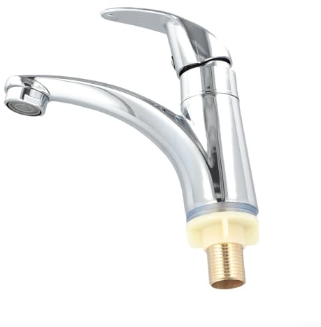 Solaughguy Robinet de lavabo à eau froide unique en alliage de zinc avec noyau de valve anti-goutte, pour une installation facile pour lavabo (10 x 13 cm)