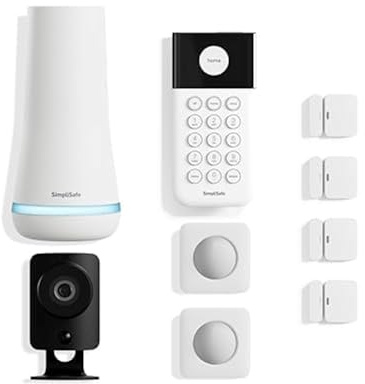 SimpliSafe 9 Piece Wireless Home Security System w/HD Camera - Optional 24/7 Professional Monitoring - No Contract - Compatible with Alexa and Google Assistant