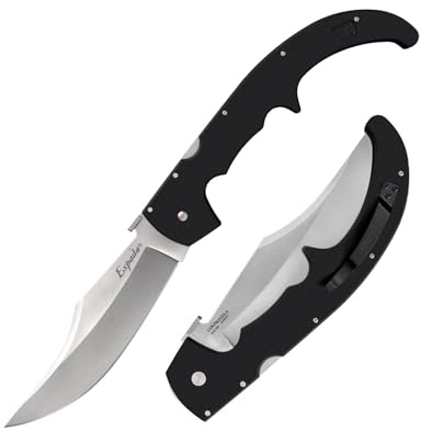 Cold 62MGB Steel, Taschenmesser, XL Espada Lockback, Klinge: 19,1 cm, G10, Schwarz, Klappmesser, Taschenclip, Stonewash