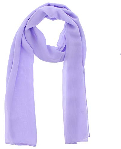 WESTEND CHOICE - Écharpes en mousseline pour femmes - Écharpe unie pour le cou - Écharpe douce pour la tête - Écharpe légère pour femmes et filles - 150x45 cm, violet clair, taille unique