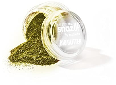 Snazaroo Bio Glitter Face and Body Paint, Biodegradable Fine Gliter, Gold Colour, 5g