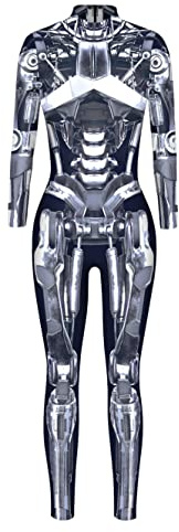Seaur Halloweenkostym dam robot cosplay catsuit overall ben dräkt karneval L