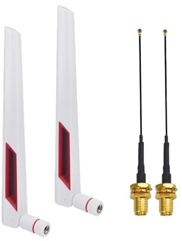 YILIANDUO Antenna WiFi Dual-Band 8dBi 2.4G/5.8GHz RP-SMA Maschio + Cavo MHF4 U.FL a RP-SMA Femmina 50CM per PC Scheda Madre, Router Wireless, FPV, Telecamera IP, Adattatore USB WiFi, ASUS AC88U