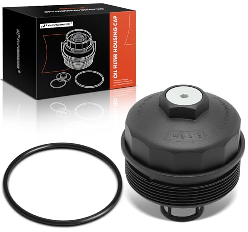 A-Premium Oil Filter Housing Cap Assembly Compatible with Volkswagen Touareg 2004 2005 2006 2007 4.2L, Oil Filter Housing Cover, Replace 077115433A