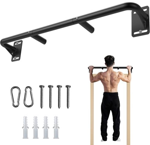 Fitarc Barra de dominadas de pared resistente, barra de dominadas para puerta, construcción de acero, equipo de gimnasio para el hogar