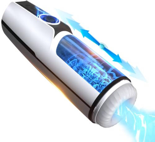 Masturbador Masculino, Masturbador Hombre Automatico con Succión de Airbag 360°, 4D Túnel Texturizado, 6 Voces Realistas, 90 Minutos de Funcionamiento, 7 Frecuencias, Embalaje Discreto