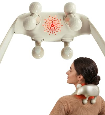 SKG nackmassageapparat med värme, axel Shiatsu massageapparat, Comfier 6D vitt massagehuvud, presenter till män och kvinnor, H7 Ultra