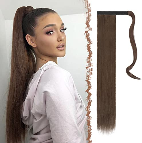 FESHFEN Posticci per capelli Extension Coda Di Cavallo Capelli Castaño Medio Lunga Estensione Capelli Sintetici Coda Capelli Extensions per Donna 70cm, 150g