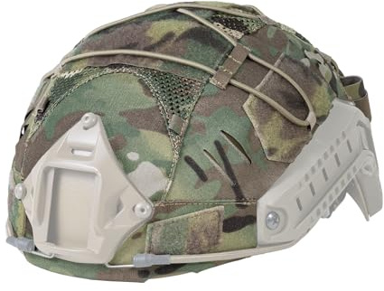 IDOGEAR Copertura tattica per casco con custodia per batteria per M/L/XL Fast PJ BJ MH Kit contrappeso (Large, Camo)
