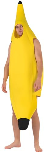 JYNVO Costume divertente a forma di banana, per adulti leggero per Halloween, Carnevale,comodo, divertente, unisex, facile da indossare e rimuovere, per feste a tema, Natale, cosplay