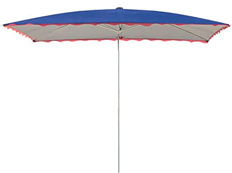 Parasol Umbrella Rectangular Parasol Umbrella 10ft, Large Outdoor Steel Porch Umbrellas with 6 Ribs, for Restaurant Cafe, Excl. Base (Color : Blue)