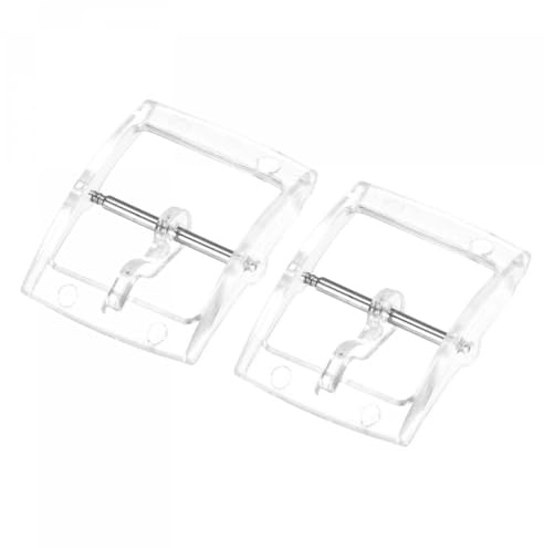Ludom 2 Fibbie in plastica per Cinturini per Orologi, 16 mm, Trasparenti