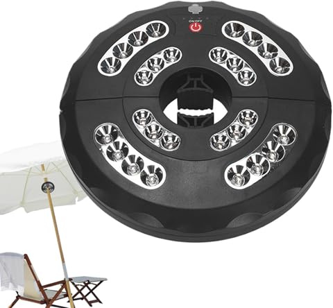 Luz de poste de paraguas - Lámpara recargable impermeable para exteriores 3 modos Iluminación LED ajustable Decoración de jardín duradera Luz de poste de paraguas | Piscina Patio trasero Patio Camping