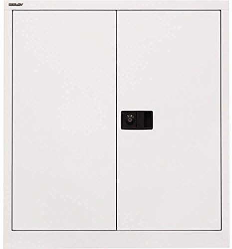 BISLEY Flügeltürenschrank Universal, 1 Fachboden, 2 OH, Metall, 696 Verkehrsweiß, 40 x 91.4 x 100 cm