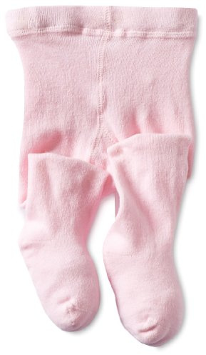 Jefferies Socks baby girls Seamless Organic Cotton infant and toddler tights, Pink, 18-24 Months US