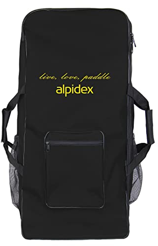 ALPIDEX Ersatzteile für Stand Up Paddle SUP 305 cm / 320 cm - Rucksack Paddel Finne Leash Repair Kit Luftpumpe, Variante:Rucksack - White/Black