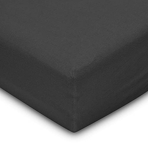 Flowen Spannbettlaken 90 x 200 cm Mikrofaser Spannbetttuch Dunkelgrau für Bett Atmungsaktive Hypoallergene Bettlaken Anti-Milbe Leicht Weich und Knitterfrei mit 30 cm Tiefe Tasche Maschinenwaschbares