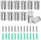 Viti Pubblicitarie 12 Sets 19 x 26 mm Viti per Fissaggio Parete Bulloni Montaggio Della Cornice in Vetro Plexiglass Distanziatore Della Vite Cartelloni Specchi(Argento)