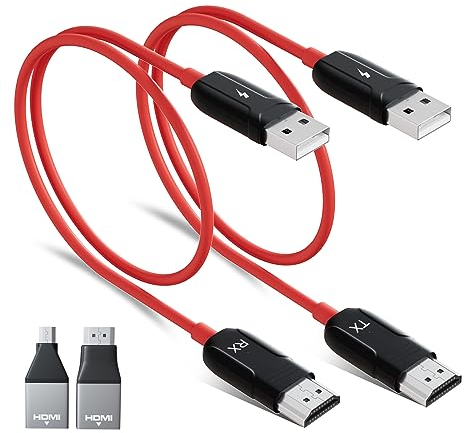 Wireless HDMI Transmitter and Receiver,HDMI Wireless Extender,Wireless HDMI Transmission for TV Streaming, Meeting Streaming,Mirrow Video Audio from Laptop, PC to HDTV,Projector (Red)