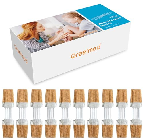 Lot de 10 bandes de fermeture d'urgence pour plaies - Kit de sutures pour réparation des plaies sans couture - Pour premiers secours - Pour la randonnée en plein air