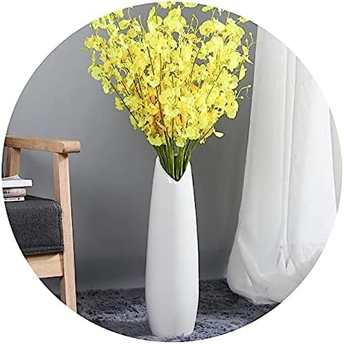 Golvvaser Dekorativa Tall 20 I Vit, Höga Keramiska Golvvaser För Heminredning Vardagsrum Golv Veranda, Golvvaser För Inredning Modern, Hög Golvvas För Pampas Gräs Grenar Blommor,40cm