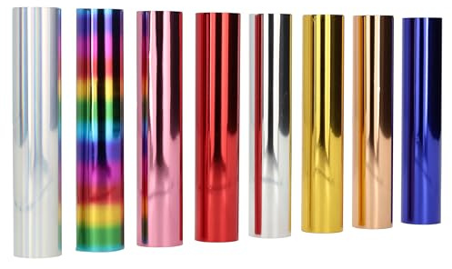 Crafts&Co® Värmeaktiv film för Heat Active Pen | 8-delat pysselset | varma folier-effekter för kort, scrapbooking och gör-det-själv | För att rita och skriva kreativ design