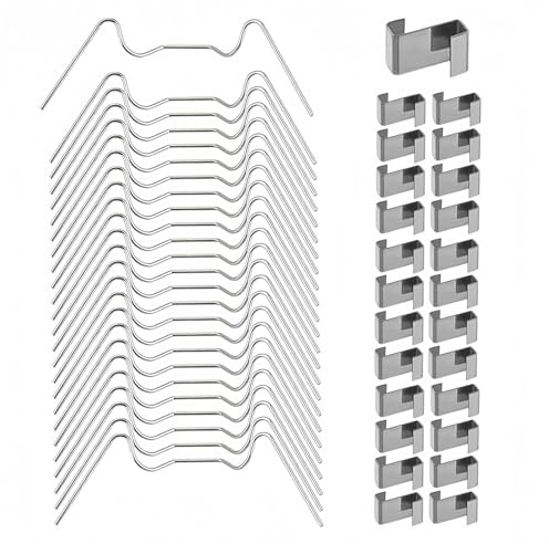 50pcs Greenhouse Glass Clips Stainless Steel Greenhouse Window Clips Glass Pane Fixings Clips,25P xGreenhouse Glazing W Wire Clips and 25P x Z Overlap Clips for GreenhouseGlass Replacement Accessories