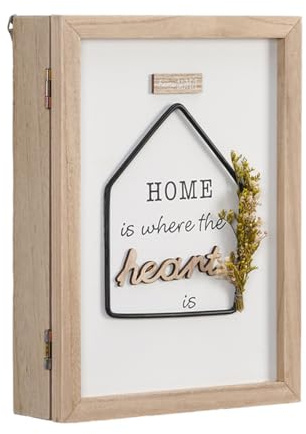 Nicear Keys Holder Key Cabinet Wall Mounted Wood Key Box With 6 Key Hooks Rustic Farmhouse Key Cupboard Decorative For Entryway Doorway Hallway Office Home Decor